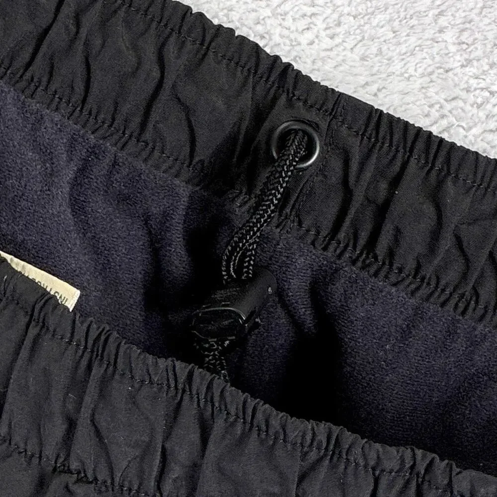 VTG LL Bean Rain Pants Mens L Black Nylon Drawstring Outdoor Trekking 80s 90s